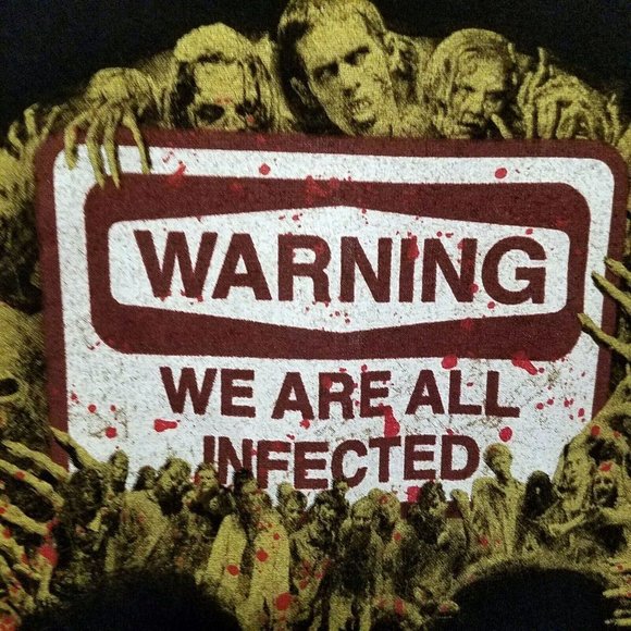 Warning We Are All Infected Mens Muscle Tee Shirt - Picture 3 of 5